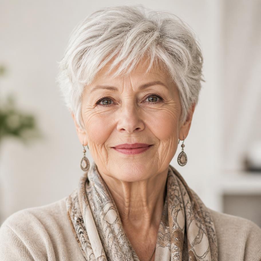 Het Elsie-scherm zoals de senior het ziet, met heel grote knoppen